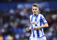 Martin Ãdegaard in action for Real Sociedad